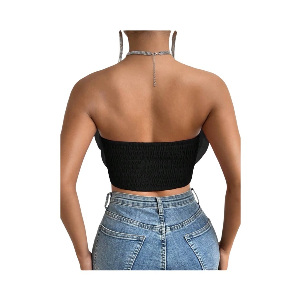 Goth Black Rose Top Medium - Picture 3 of 8